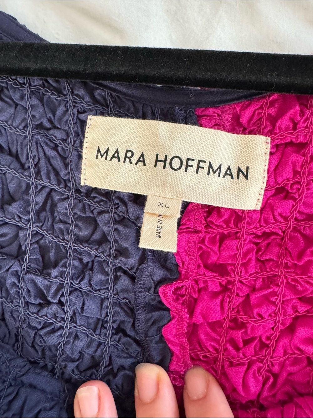 Mara Hoffman Two-Tone Textured Long Sleeve Maxi Dress in Black and Magenta - Picture 12 of 13